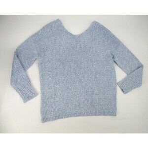 Loft Womens Sweater XL Light Blue Twist Back Sweater Ladies Open Back Knit New